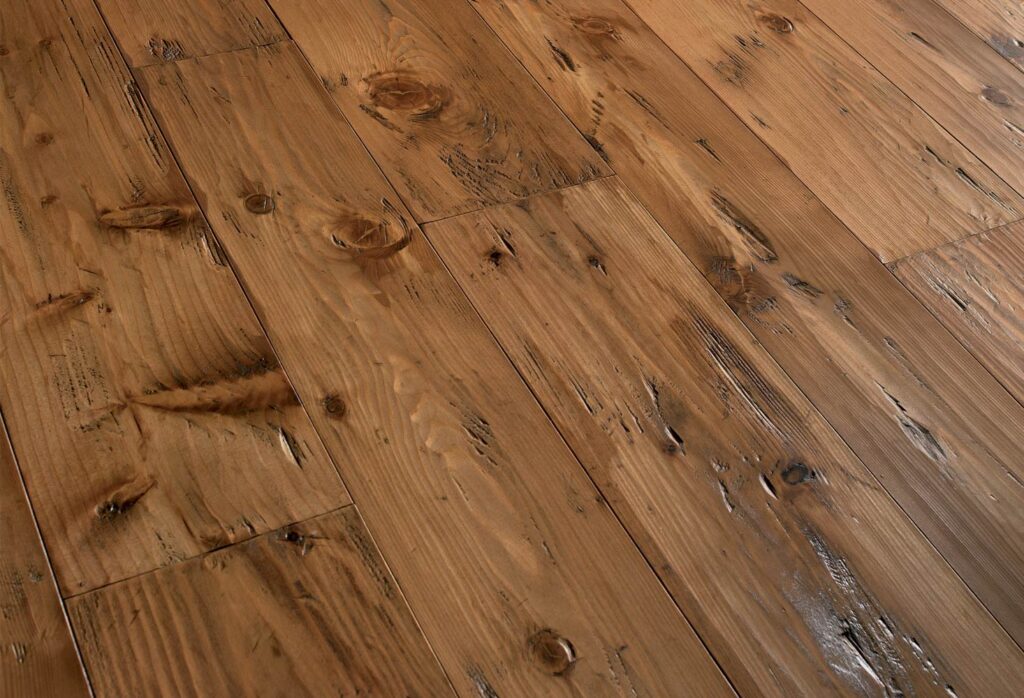 Millennium & Nuovo Millennium, Austrian Larch Rustic, hand planed woodwarm effect stained varnished