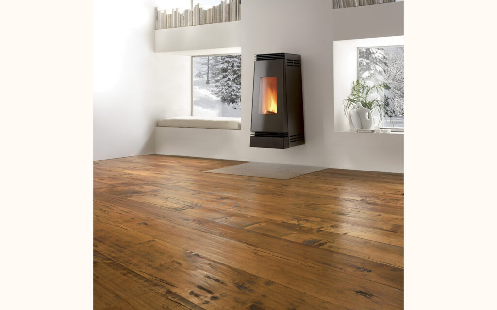Millennium & Nuovo Millennium, European Cherry Rustic, hand planed woodwarm effect stained varnished
